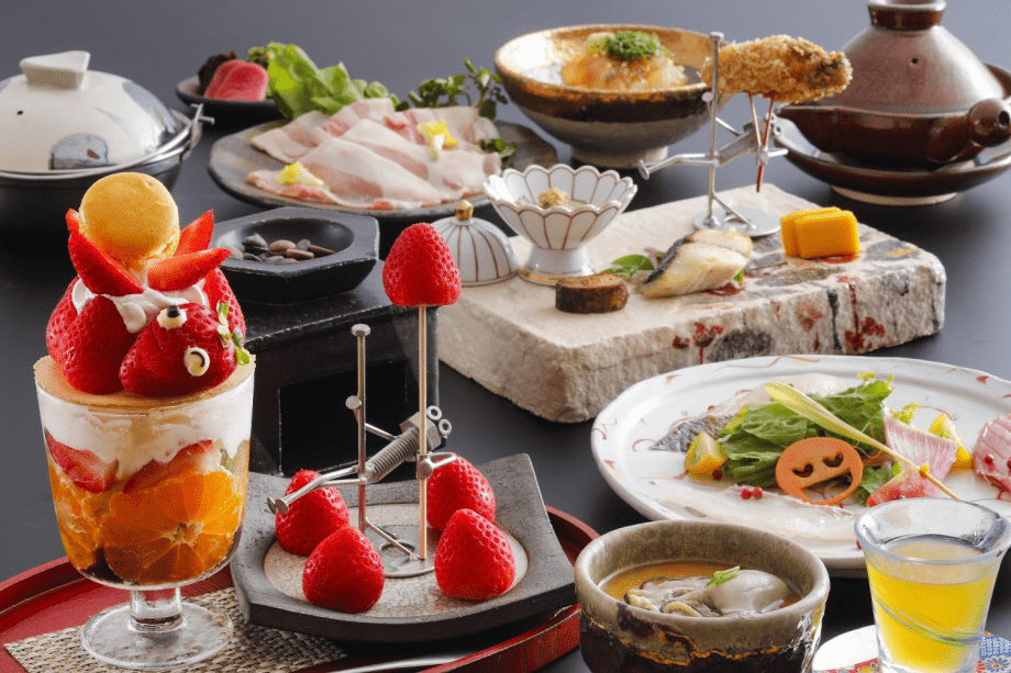 【春限定】春色いちごパフェと味覚会席