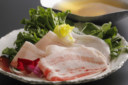 【煮物】姫路グルメポークとリーフレタス クレソンのしゃぶしゃぶ