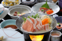 うきはのブランド豚「耳納いっーとん」料理。季節によって調理法が変わります。