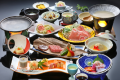 秋のまでら会席（9～11月の会席イメージ）※黒毛和牛・耳納いっーとん（豚肉）料理は季節により調理法が変わります