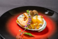 京懐石-月-、京懐石-和-　焼ごま豆腐 鮑、べっ甲あん