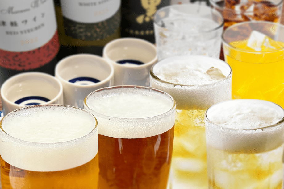 夕食時のドリンク飲み放題（生ビール/サワー/日本酒/ウイスキー/焼酎/津軽ワイン/ノンアルコールビール/ソフトドリンク）