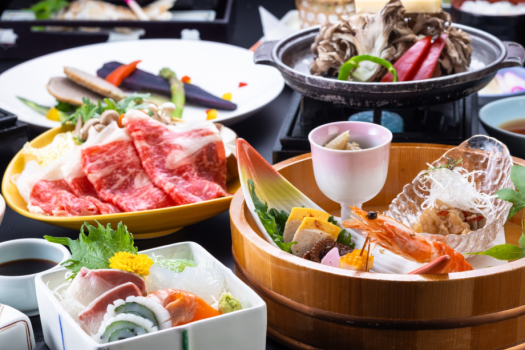 【あわしま会席】+【上州牛すき焼き】個室食事処確約