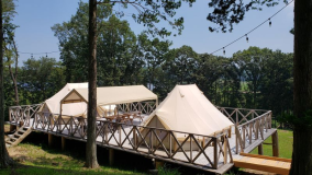 【ワンちゃん同伴OK】ドッグラン付きダブルテントサイト(2家族や大人数向け)