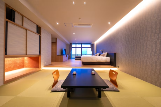 【オーシャンビュー◆Jrスイート和洋室】二間続きで開放感のあるスタイリッシュなデザイン。