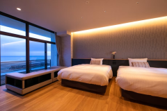 【オーシャンビュー◆Jrスイート和洋室】潮騒を感じながらベッドの上で眠る贅沢時間。