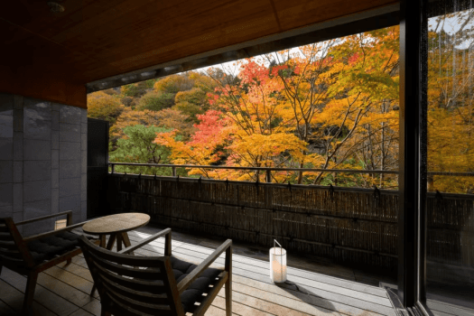 色鮮やかな紅葉を独り占め。奥伊香保の秋を存分にお楽しみください。