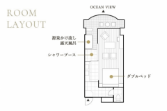 ダブルルーム　洋室40㎡ ※お部屋により、若干間取りが異なります。