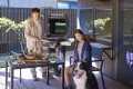 お部屋のプライベートテラスで愛犬と一緒にBBQ