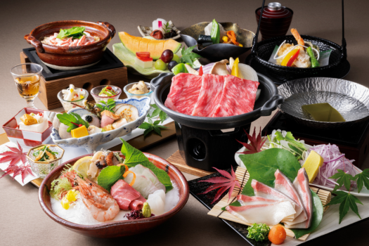 料理内容をアップした和食会席（イメージ）
