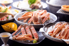 【冬・当館人気No.1】佐竹名物「カニの陶板焼き」を味わう！特大ガニ（約900g/1杯）1.5杯使用カニコース