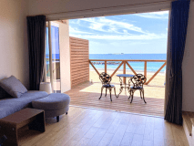 開放感100％のオーシャンフロントテラスです。