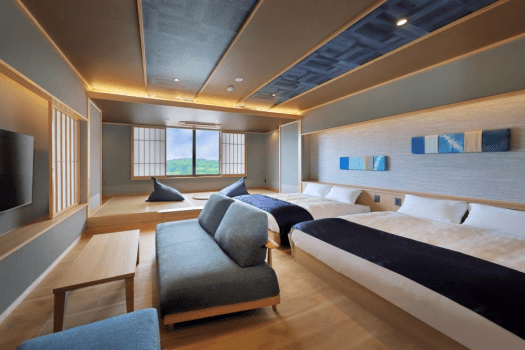 【April 2025 Renewal 】Japanese-Western style Room/ West Building (45㎡, Two Double Beds, with shower and toilet)