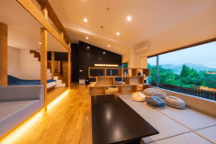 【Luxuryスイートダブル55平米】半露天風呂+和洋室+ロフト　～弁天