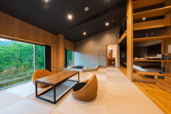 【Luxuryスイートツイン65平米】半露天風呂付き和洋室+ロフト　～月