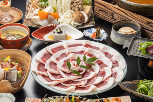 *【お食事】ぼたん鍋会席一例（ロース肉+焼き）