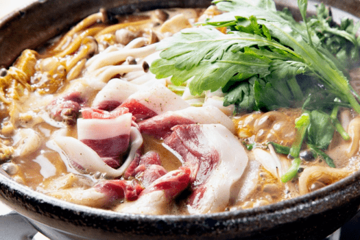 *【ぼたん鍋一例】猪肉・お味噌にこだわった絶品のお鍋♪