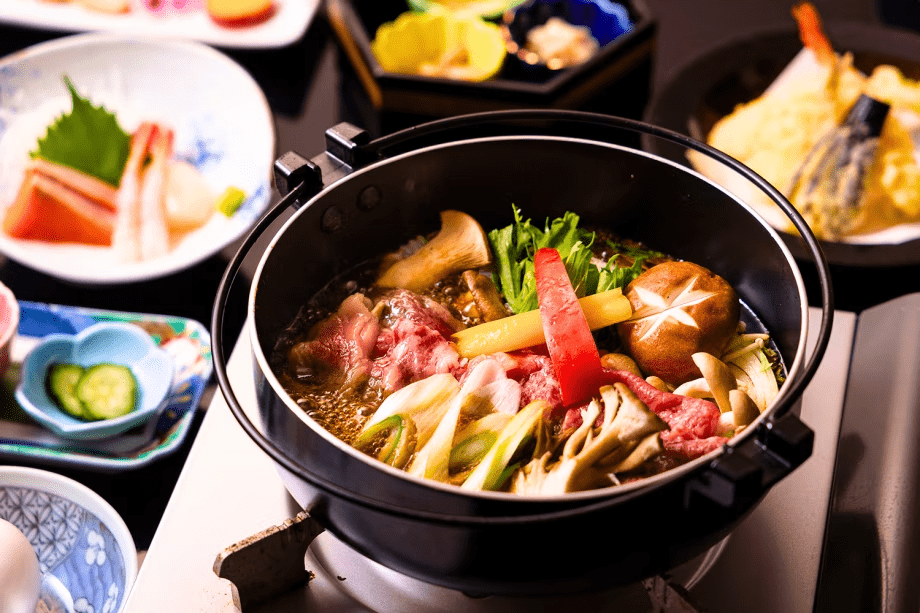 【すきやき会席】温泉旅行の記念や、忘年会＆新年会に