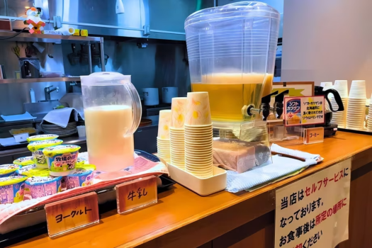 健康朝食ビュッフェ：名物ドリンク「ソフトカツゲン」あります