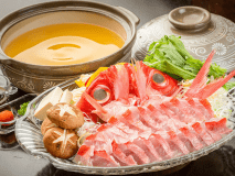 ・【食事一例】脂のり抜群で上品な味わいの金目鯛のしゃぶしゃぶ