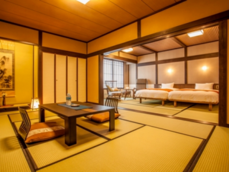 シモンズベッドを使用した和洋室です。ゆったりとした部屋で６名様までご利用可能でございます。※禁煙部屋