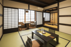 囲炉裏がある部屋です。２間ありますのでゆったりと過ごせます