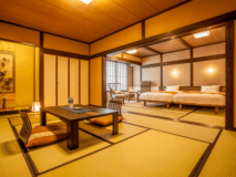 シモンズベッドを使用した和洋室です。ゆったりとした部屋で６名様までご利用可能でございます。※禁煙部屋