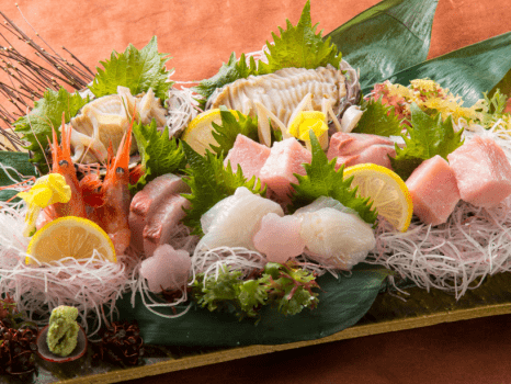 新鮮な鮮魚のお造り