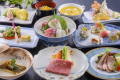 【会席料理専門「天晴」】地元の旬の食材を、見目艶やかな会席料理に仕立てます。3,500円からご予算に応じてご用意（要予約、和洋会席5,000円の料理一例）