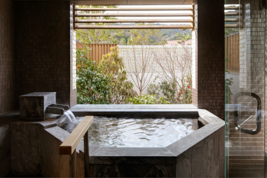 【ガーデンヴィラ】専有露天風呂付ツインA 温泉半露天風呂