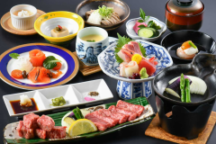 夕食一例｜若狭牛サイコロステーキ会席