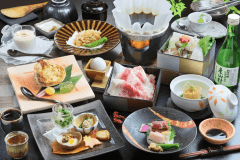 蟹甲羅焼き＆選べる宮崎牛（しゃぶ鍋ＯＲすき焼き）会席