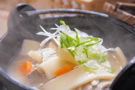【朝食一例】大分の郷土料理、もちもちのだんご汁