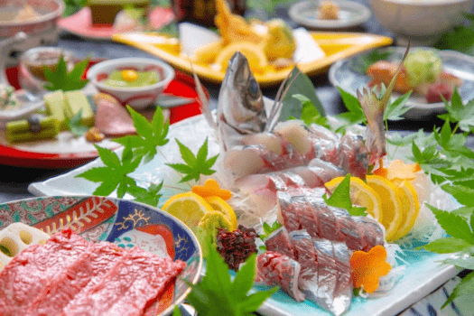 【夕食一例】凛とした関アジと、艶やかな和牛。贅沢なひととき 【夕食一例】凛とした関アジと、艶やかな和牛。贅沢なひととき