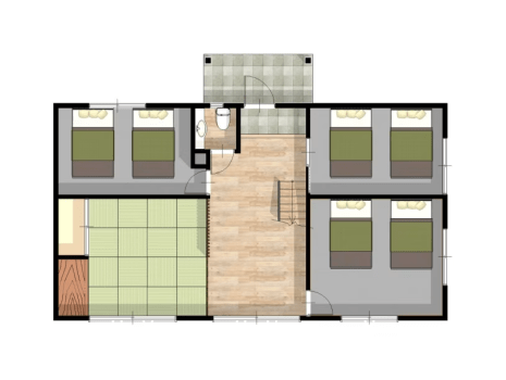 【富士山ビューお風呂２つ付/一棟貸】バルコニーヴィラ（最大8名）