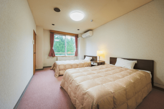 【Deluxe Japanese-Western Style Room】Western-style bed + Japanese-style room, with bath and toilet / Non-smoking