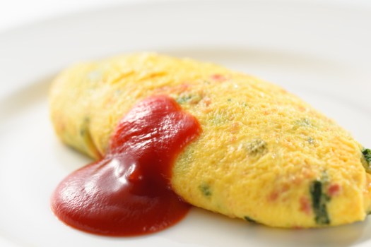 朝食ビュッフェのオムレツ　シェフが目の前でお作りします