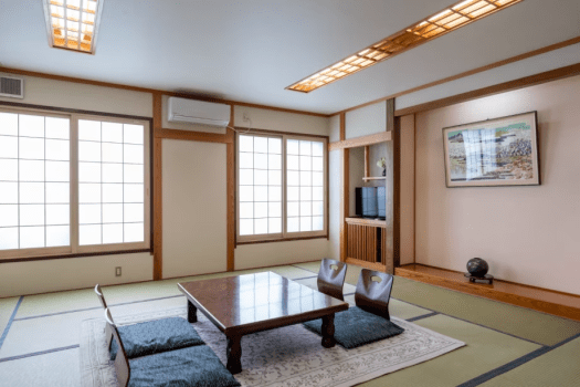 Two connected Japanese-style rooms