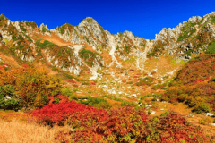 *千畳敷カール／紅葉の時期は圧巻！ナナカマドの赤やダケカンバの黄に染まる光景は、まるで絵画のよう！