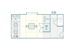 *【LAKE＆FORESTview/和室8畳広縁一例】窓の向こうに大沼湖と、緑豊かな自然を望む