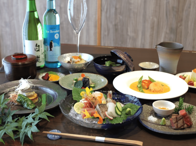 夏の海水浴お泊り会席料理コース一例