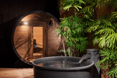 露天風呂付プライベートサウナ「永和凪」バレルサウナ&水風呂