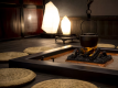 In the premium lounge “Black”, you can spend a moment as if you were at the hearth edge of the World Heritage Site “Shirakawa-go”.