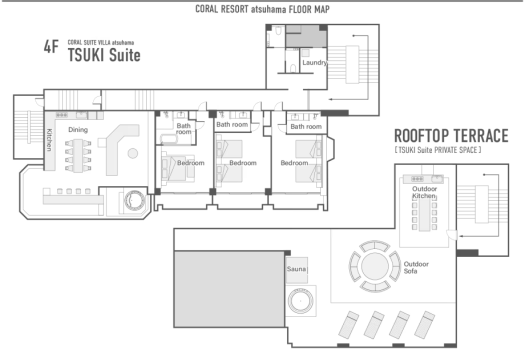【NEW】TSUKI Suite プライベートスイート・サウナ・ジャグジー・BBQ・専用テラス付 CORAL SUITE VILLA atsuhama