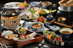 「鮑の踊り焼」特別会席＋青森県産牛ステーキ