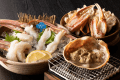 タグ付き！活ガニのお造り、甲羅焼き、陶板焼き★（2～3名様で1杯）