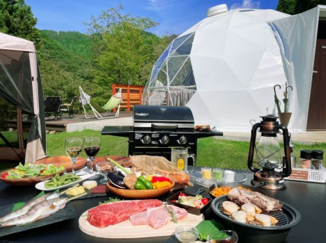【1泊2食】 グランピングBBQプラン～富士の湧水で育った山梨の美食を丸ごと愉しめるグルメBBQ～