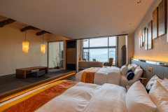 【黄昏‐Tasogare】Guest rooms with open-air sauna with views of Mt. Fuji and Suruga Bay