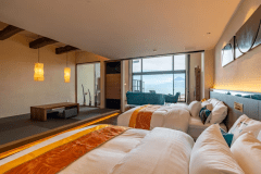 【晴明‐Seimei】Guest rooms with open-air sauna with views of Mt. Fuji and Suruga Bay