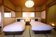 【粟・ツインベッド】眺望が良い2階の客室［39㎡］